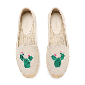 Espadrilles légères en chanvre pour femmes, à enfiler, plates de haute qualité, respirantes, pour le printemps, l'automne et l'été, chaussures de marche florales - Product Image 1