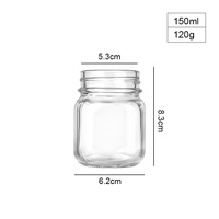 Pot en verre transparent pour aliments, style moderne, écologique, 150 ml, 500 ml, 1000 ml, à large ouverture, pot de conserve avec couvercle en métal