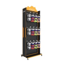 Boutique de détail mobile présentoir en acier à peinture enduite de poudre à usages multiples pour gants de boxe avec roues