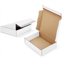 Boîtes d'expédition blanches personnalisées, boîtes en carton auto-adhésives pour l'emballage, boîtes en carton ondulé pour l'envoi de livres, de chaussures, de cadeaux
