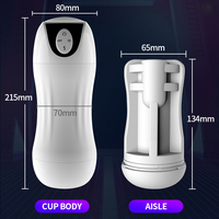 Automatischer Masturbator für Männer mit Vibration und Saugfunktion, Echte Frauengesang-Funktionen, ABS+TPE-Material, 100% Wasserdicht, Weißes Erwachsenenspielzeug