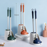 GIDEA – ensemble de ventouses et brosses de toilette en Silicone, ensemble de brosses et de ventouses pour salle de bain avec support