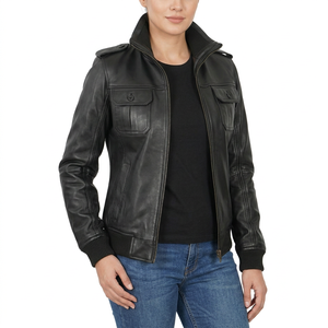 Custom 2026 Fall Winter Windproof Waterproof <b>Men's</b> Genuine Leather Motorcycle Jacket Long Sleeve Hooded Front Moto Biker Style - Product Image 1