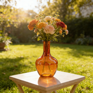 Vaso Vintage in Vetro Ambrato Scanalato, Vaso Decorativo per Fiori, Centrotavola per Matrimoni, Decorazione per la Casa, Fornitore OEM all'Ingrosso - Product Image 3