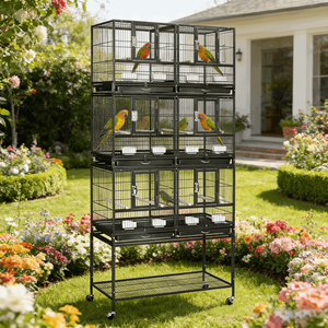 BestSale GNPG-B083 Fabrika Direkt Toptan Metal Klasik Sade Kuş Papağan Kafesleri Düz Desenli Kutu Ambalajlı Yatay Kafes - Product Image 3