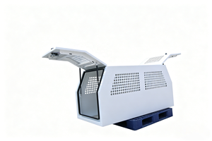 Custom Aluminum Transport Dog Box for Truck with Whale Tail <b>Handle</b> <b>Lock</b> and <b>Window</b> - Product Image 4