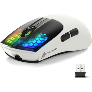 Souris de jeu Attack <span class=keywords><strong>Shark</strong></span> X5 légère, 3 modes, filaire BT, sans fil 2.4G, RGB - Product Image 1