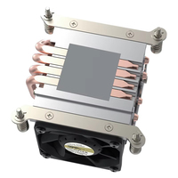 COOLSERVER R63 2U PWM 4PIN Pendingin CPU Server 4 Pipa Panas Kipas Pendingin Radiator Workstation untuk Intel LGA2011 1700 115X AM4