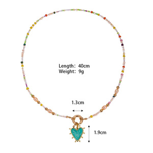 Fashion Women Gold Plated Pendant Necklace Stainless Steel Pearl Beaded <strong>Heart</strong> Choker Necklace Jewelry - Product Image 4