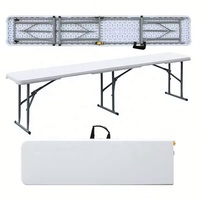 Banc pliant en plastique HDPE blanc personnalisé pour événements festifs, table de camping légère
