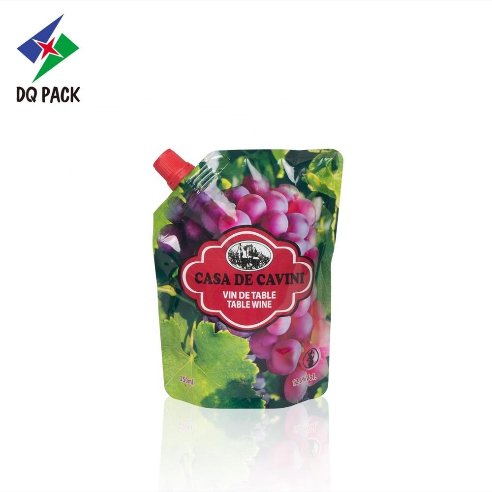 Boisson en plastique stratifié imprimé doypack avec bec verseur pour 250 ml emballage