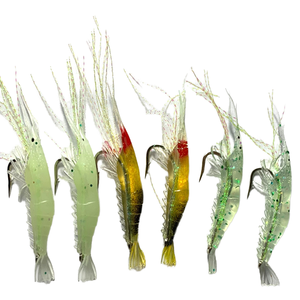 Crochet de leurre souple de haute qualité 8cm appâts de crevettes bioniques avec PVC lumineux pour la pêche au bar et à la morue - Product Image 1