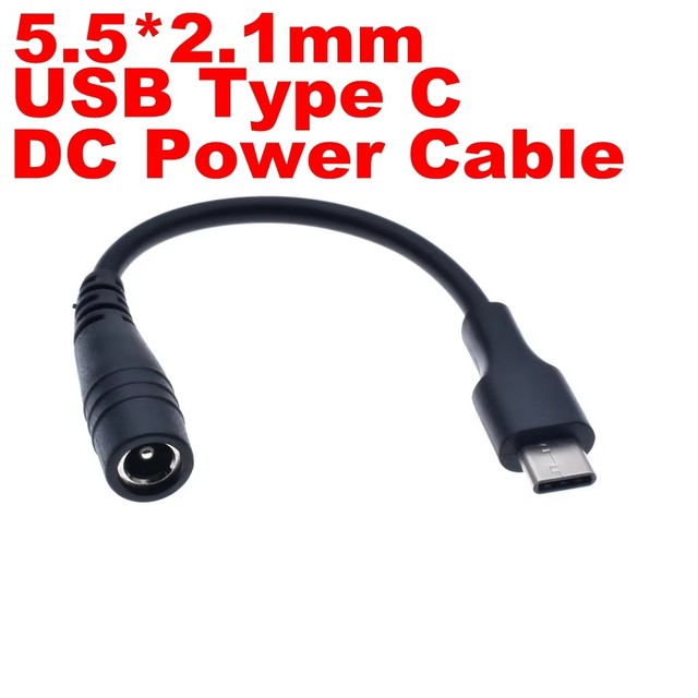 DC Type-c Female to 5.5*2.1 Female Cables 5521 Power Jack DC Power Conector 5.5x2.1 Adapter USB Type C Converter