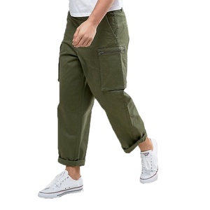 KY Wholesale Chino Loose Fit <strong>Harem</strong> Pants Men Cargo Pants Pocket Cotton Twill Concealed Fly Side Pockets Cargo <strong>Trousers</strong> - Product Image 1