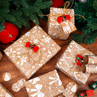 Papier cadeau kraft recyclable de luxe imprimé sur mesure 80 g/m², série de Noël haut de gamme, décoration de fêtes, super blanc