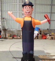 Homme dansant gonflable géant à bras ondulants, design personnalisé, pour la publicité, figurine aérienne, tube à air pour pizza