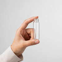 Flacon en verre cylindrique transparent avec bouchon à vis en aluminium, 5 ml, 10 ml, mini flacon d'huile essentielle, flacon d'échantillon en verre étanche