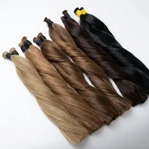 ผมตรงธรรมชาติแบบเส้นต่อเส้น  คละสีน้ำตาลดำ  แบบเป็นมัด  ขนาดและสีตามสั่ง - Product Image 4