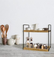 Plateau de rangement en bois multifonctionnel moderne et écologique, mobile et durable, pour cuisine et salle de bain, organisateur sur pied en bois, vente en gros