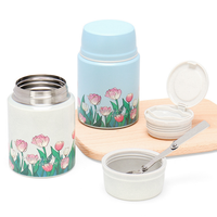 Pot à lunch Tiffin Bento en acier inoxydable 2L Fiole à vide isolée à double paroi pour aliments chauds avec cuillère Récipient alimentaire