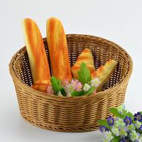 Panier à pain baguette en rotin PP, tressé à la main, pliable, étanche, pour présentation en boulangerie, service et décoration de table de cuisine rustique