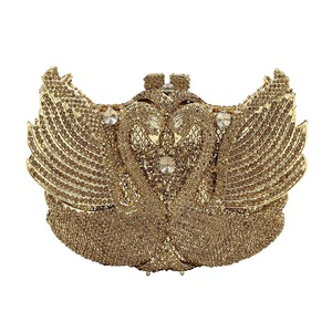 Bolso de Noche Romántico con Cristales de Cisne, Elegante Cartera de Mano con Pedrería para Boda, Bolso Brillante para Citas para Mujer - Product Image 4
