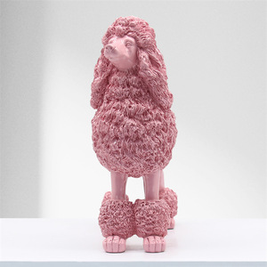 Decorazione Personalizzata per Cani Ornamento da Scrivania per Interni Statuetta 3D di Piccolo Cane in Resina Statua di Barboncino <span class=keywords><strong>Rosa</strong></span> per Arredamento Casa - Product Image 4