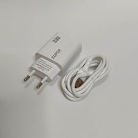 Charger Dinding 2IN1 QC3.0 Colokan US EU Satu Port USB Dengan Kabel Micro Type C untuk Ponsel (Laris Terjual)