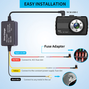 Nuevo Cable Reductor para Cámara de Coche, Cable de 3 Núcleos para Grabación en Lápso de Tiempo, Cable Reductor de 12V/24V a 5V para Monitoreo de Estacionamiento L187 - Product Image 2