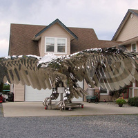 OEM ODM Grande décoration extérieure moderne Artisanat en métal Rcofriendly Animal Sculpture d'aigle en acier inoxydable
