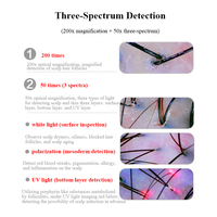 Appareil d'analyse capillaire à quatre grilles, fonction de contraste, double sonde spectrale, détection des follicules pileux du cuir chevelu, diagnostic de la peau