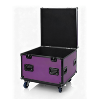 Mallette de vol en aluminium vide de taille personnalisée violette mallette de transport d'équipement de boîtier de rack robuste avec doublure en EVA