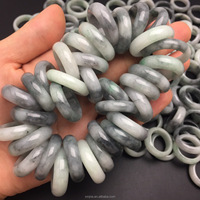 Burma jadéite Grade A matériel de poulet noir anneau rond pièces de Jade petits accessoires artisanat de Jade vente en gros