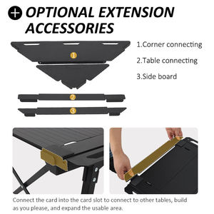 <span class=keywords><strong>Table</strong></span> IGT en <span class=keywords><strong>aluminium</strong></span> réglable en hauteur portable Design moderne Sac de transport Meubles d'extérieur Pliage Pique-nique <span class=keywords><strong>Camping</strong></span> 4 places - Product Image 4