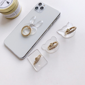 ที่วางโทรศัพท์แบบวงแหวนใส สำหรับ Apple <span class=keywords><strong>Samsung</strong></span> ทำจากโลหะผสมสังกะสี หมุนได้ 360 องศา ทนทาน ยืดหยุ่น จับกระชับ มีขาตั้ง - Product Image 3