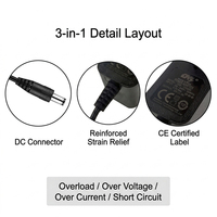 Adaptateur secteur certifié CE FCC CB RoHS 15V 1.5A 22.5W, prise standard européenne, adaptateur secteur AC DC pour bande LED, routeur, moniteur