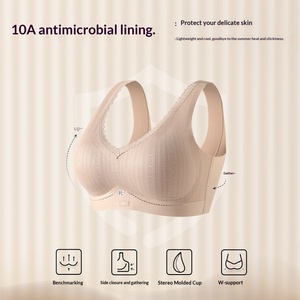 Reggiseno Senza Cuciture Wireless con Coppe a Goccia, Bralette <span class=keywords><strong>in</strong></span> Pizzo Francese <span class=keywords><strong>Push</strong></span>-<span class=keywords><strong>up</strong></span>, Lingerie Femminile Plus Size per Tutte le Forme del Seno - Product Image 5