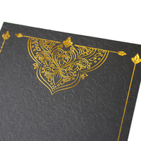 Tarjeta de Visita Personalizada con Relieve, Impresión de Tarjetas de Identificación VIP Negras de Lujo con Logotipo Estampado en Dorado