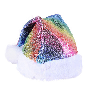 Nouveau style – Chapeau de Père Noël brillant à sequins 30x40cm – Joyeux Noël pour adultes et femmes – Fête du Nouvel An - Product Image 5