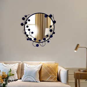 Espejo de pared con borde de volante moderno de lujo, marco de Metal ecológico de 6mm de espesor, decoración del hogar para sala de estar, dormitorio, baño, pasillo - Product Image 4