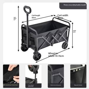 Troli Lipat Dorong Tangan untuk Rumah Tangga, Ukuran Kecil, Desain Tiga Palang, Warna Hitam [5-inci Dapat Dilepas], Cocok untuk Kebun, Luar Ruangan, dan Berkemah - Product Image 6