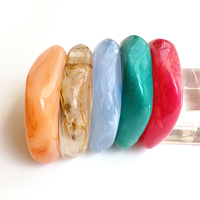 Bracelet en acrylique épais et coloré UJBOX pour femme, en résine plastique, bijou fantaisie, cadeau, vente en gros