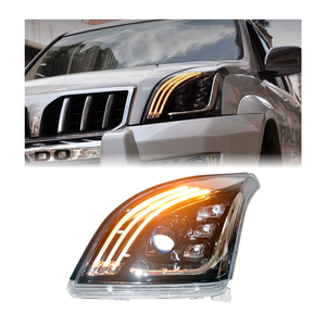 Phares Améliorés <span class=keywords><strong>Prado</strong></span> 2003-2009 à LED DRL, Assemblage de Lampe Avant Design Double Projecteur, Accessoires de Phares Automatiques pour <span class=keywords><strong>Toyota</strong></span> - Product Image 1