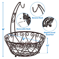 Nouveau panier suspendu moderne en fer écologique pour fruits, légumes, bananes, support multifonctionnel de rangement pour la cuisine