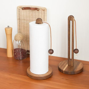 Portarotolo <span class=keywords><strong>in</strong></span> <span class=keywords><strong>Legno</strong></span> di Acacia Naturale Retrò Personalizzato, Antiscivolo, per Cucina Domestica, <span class=keywords><strong>Porta</strong></span> Rotolo di Carta e Sacchetto Fresco - Product Image 4