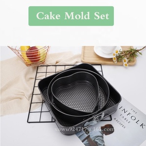 Moldes para pasteles extraíbles con fondo DIY personalizados, 3 uds., juego de moldes para pasteles, <span class=keywords><strong>molde</strong></span> para hornear antiadherente, utensilios para hornear, juego de bandejas para hornear de acero al carbono - Product Image 3