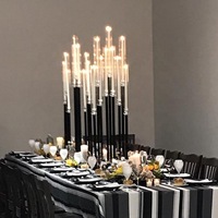Chandelier Noir en Métal à 9 Bras pour Centres de Table de Mariage, Décoration de Chandeliers et Bougeoirs pour Mariage