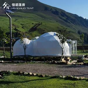 Büyük 5m + 3m otel kamp kubbe çadır ev su geçirmez Pvc jeodezik kubbe - Product Image 3