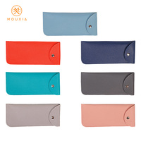 Étui à lunettes souple multicolore portable avec bouton-pression, style enveloppe, simple et résistant aux rayures