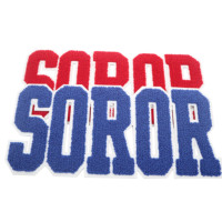 Lettres grises SOROR, patchs brodés au fer, patchs personnalisés Chenille lettre